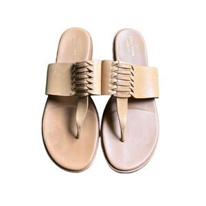 Cole Haan Womens Felix Grand Leather Tan Thong Sandal Size 10B